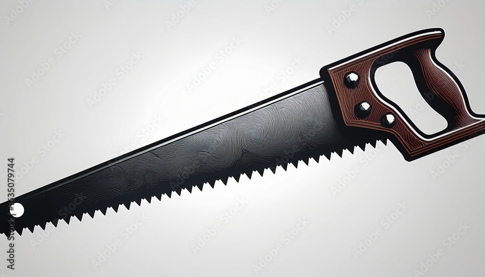 silhouette of a hand saw art isolated on white background silhouette of a hand saw art isolated on white background