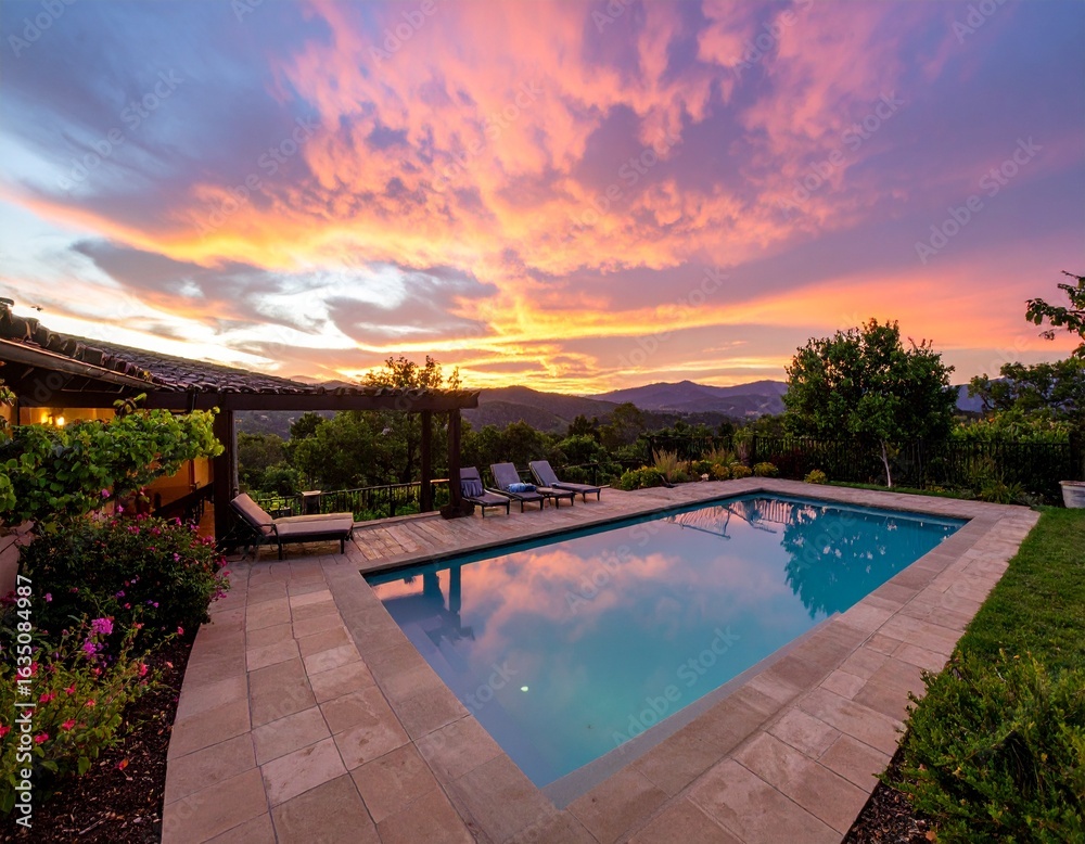 Fototapeta premium backyard pool 