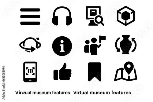 Guide vector museum bookmark button view map icon menu virtual exhibit
