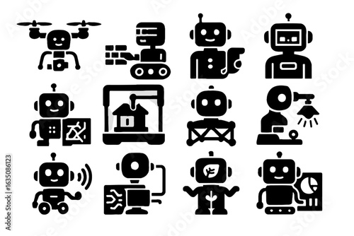 Logic icon sustainability usage icons architecture robot vector engineering material compliance assistant