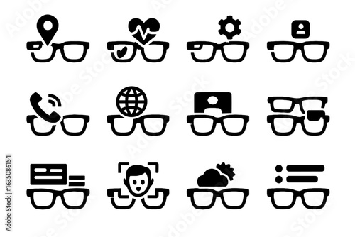 Smart updates glasses facial reading vector alerts language icon assistance meetings tracking