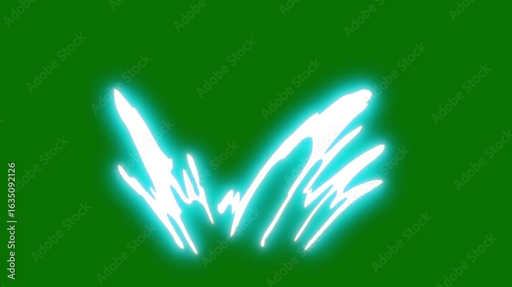 Hand Drawn 2D Flash FX Animation with Smoke, Spark, Fire Burst, and Energy Explosion Effects, Lightning Thunder Elements Designed for Use on Green Screen Backgrounds in 4K Quality