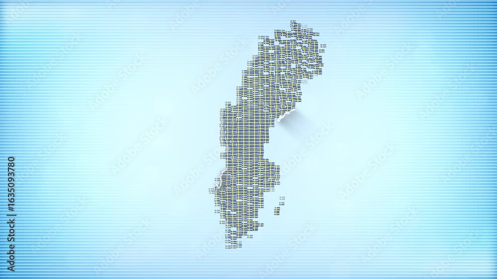 Sweden Flags zooming in and Forming the country border map intro which is useful for news, political events, sports intros and presentation.