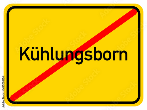 Illustration of a city exit sign for the city of Kühlungsborn