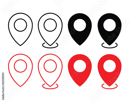 Location pin Editable Stroke icons vector
