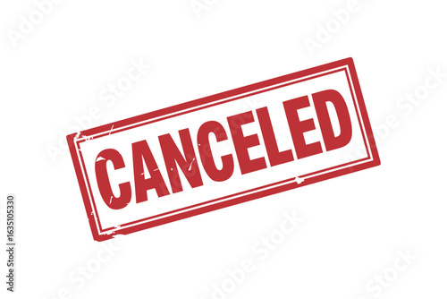 Red canceled stamp  grunge style on vector illustration