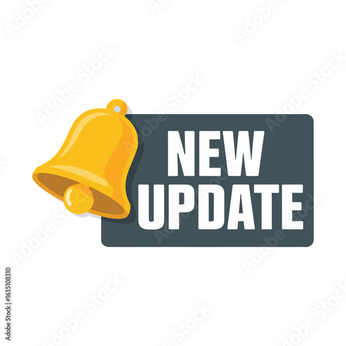 New update notification bell icon with text