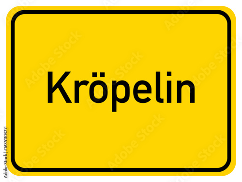 Illustration of a city entrance sign for the city of Kröpelin
