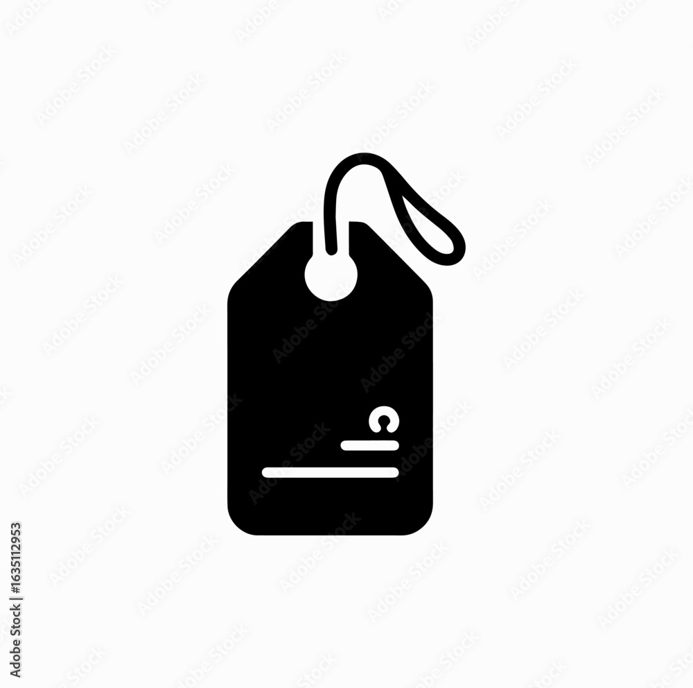 Fototapeta premium Tag Icon – Black Vector Silhouette of Simple Price Label