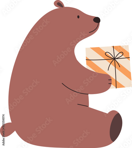 Bear Holding Gift Box