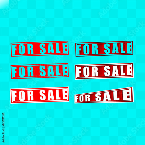 for sale text sign set