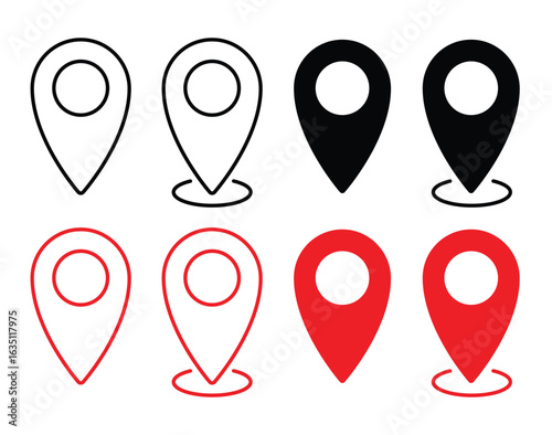 Location pin Editable Stroke icons vector