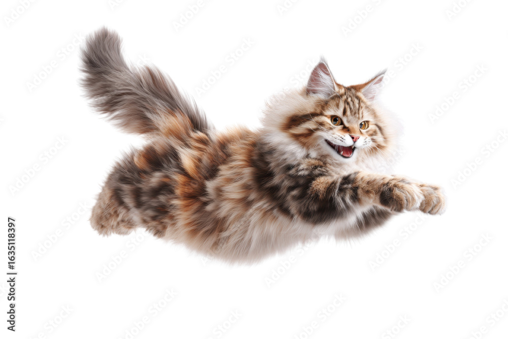 Obraz premium Free photo of cat in motion pose transparent background