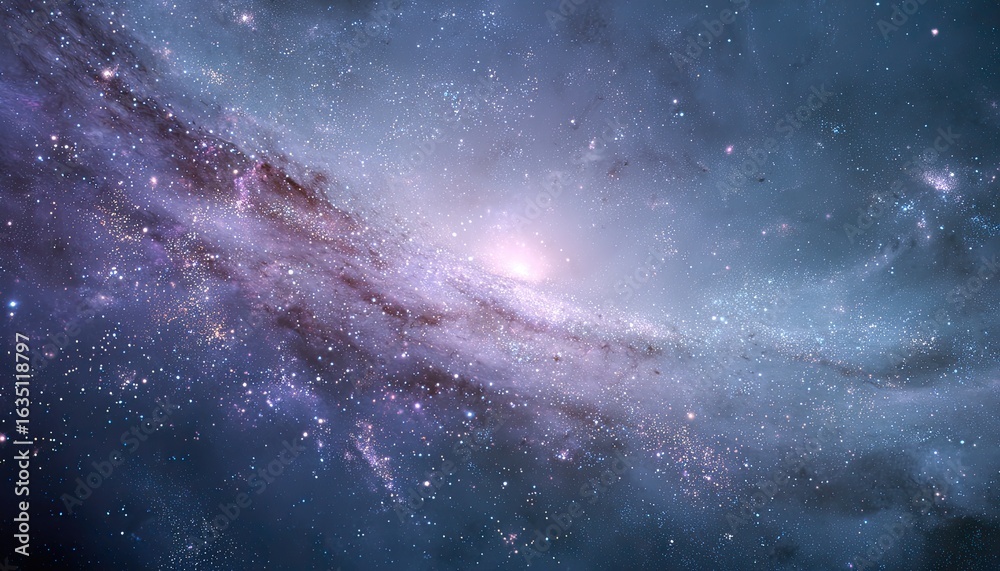 Fototapeta premium A vibrant cosmic landscape of swirling galaxies
