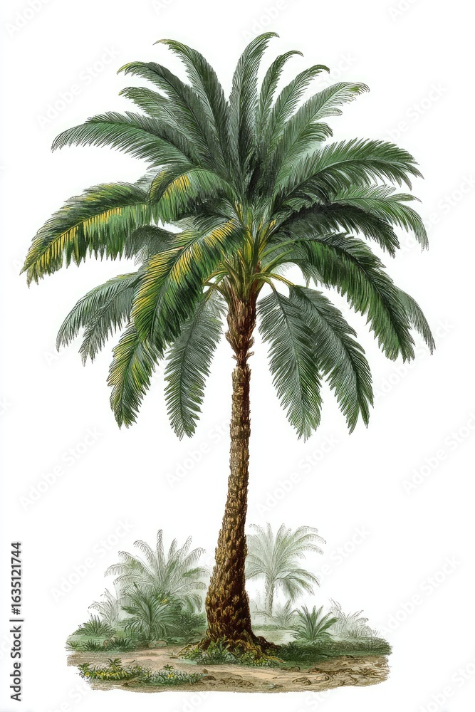 Fototapeta premium Detailed illustration of a palm tree