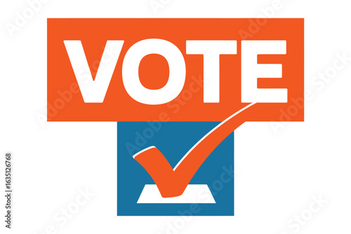 Vote election ballot check mark symbol for democracy and civic duty