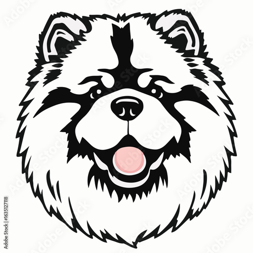 Chow Chow Animal Icon - Black
