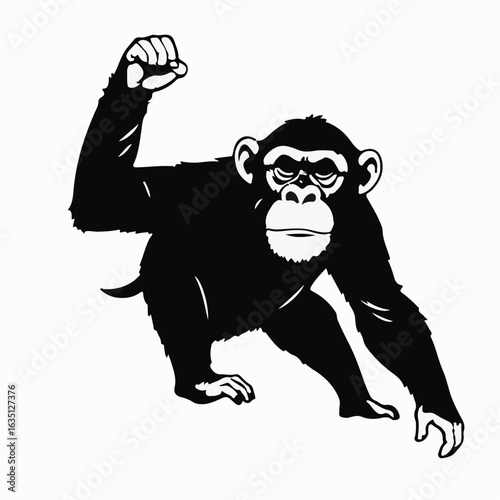 Chimpanzee Animal Icon Black