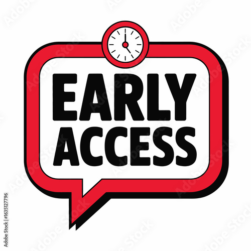 Early access announcement with a clock icon