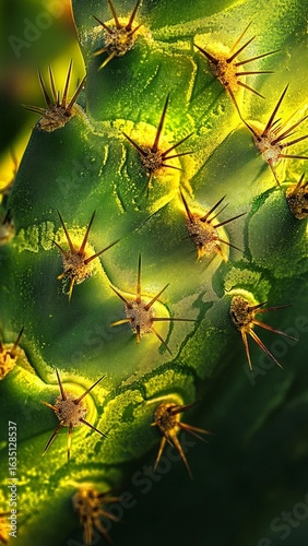 Cactus Close-up: Spines, Texture, Green