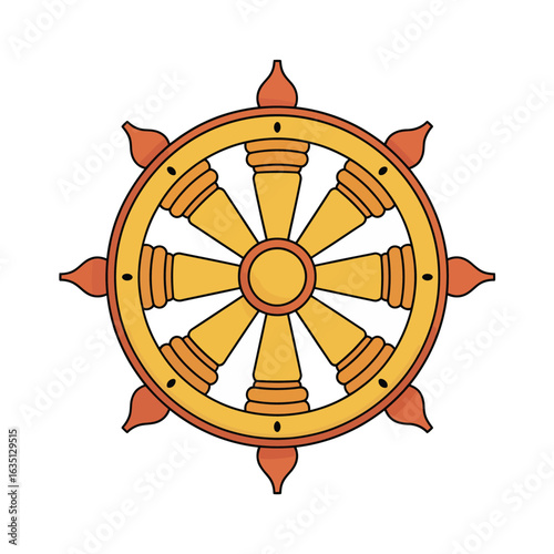 Buddhist dharma wheel symbol of enlightenment and the eightfold path