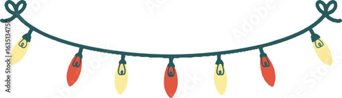 Festive string of lights with alternating colors, perfect for holiday celebrations and decorations.