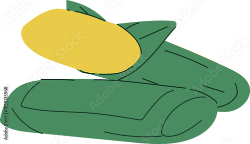 Two wrapped, green, cylindrical objects, one yellow top, suggesting food or snacks.