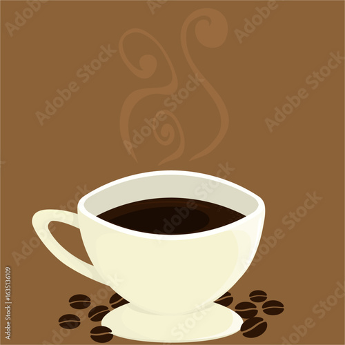 Xícara de café quente