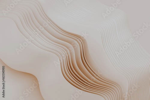 Fundo abstrato de ondas suaves em tons bege e castanho