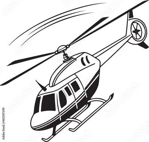 Helicopter air flight vector illustration