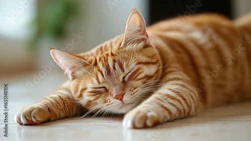 Ginger Cat Sleeping Peacefully