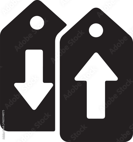 Sorting icon with up and down arrow tags