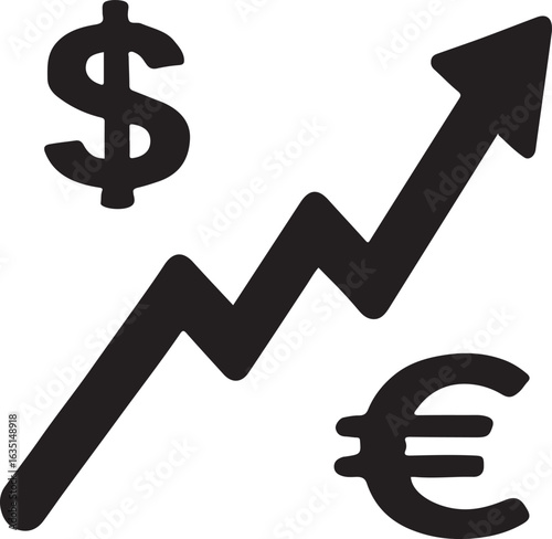 Currency Exchange Rate Growth Chart Icon