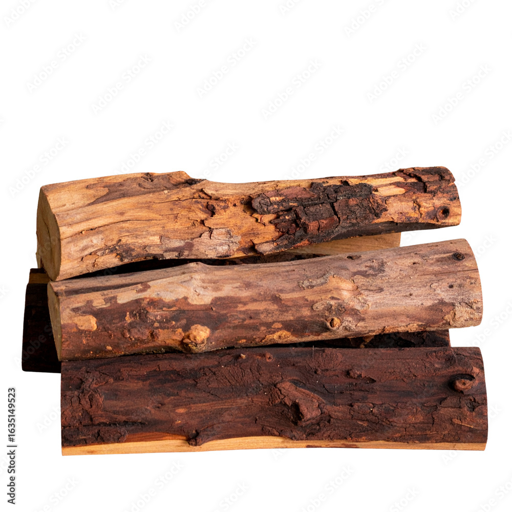 Fototapeta premium “Chopped Firewood Pile with Rough Edges and Natural Texture, Transparent PNG”