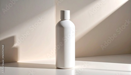 White Bottle Mockup Simple Product Display with Sunlight