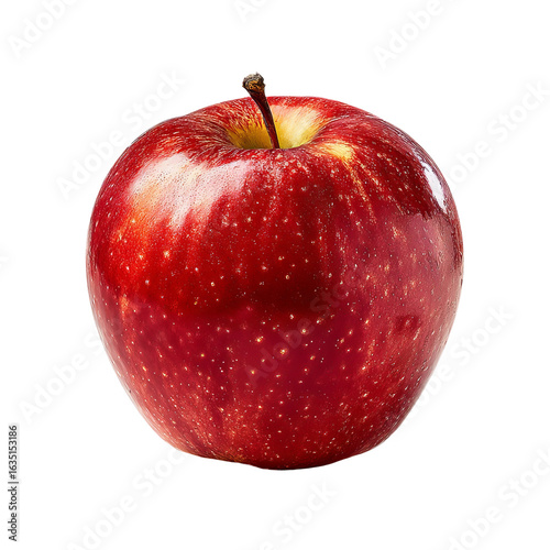 Ruby Red: A striking, close-up image of a single, perfectly ripe red apple, showcasing its smooth skin and inviting freshness.