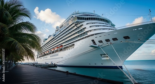 Wallpaper Mural Luxury Cruise Ship Docked at Tropical Port Unforgettable Vacation Awaits Torontodigital.ca