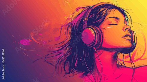 The idea of a podcast or online program is represented by a colorful, modern, and flat visual illustration, set against a plain isolated backdrop