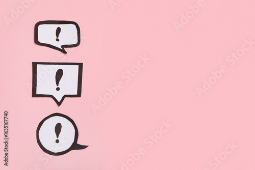 Paper speech bubbles with e...