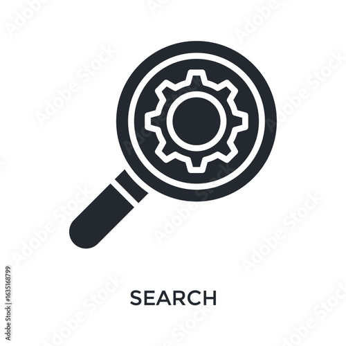 Search Icon Glyph Style. Vector Illustration For Graphic Design