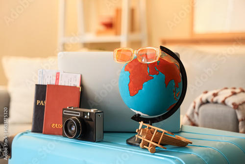 Suitcase with traveling acc...