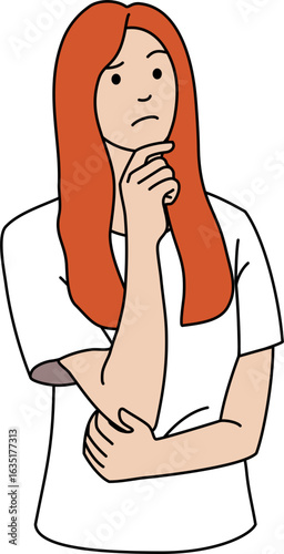 vector illust of women thinking