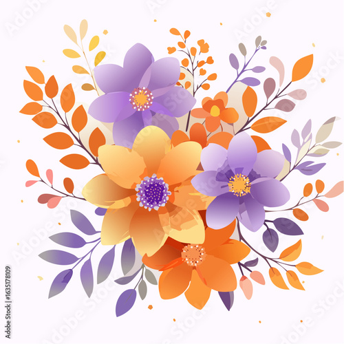 Elegant floral arrangement with soft pastel colors creating a serene and visually appealing artwork