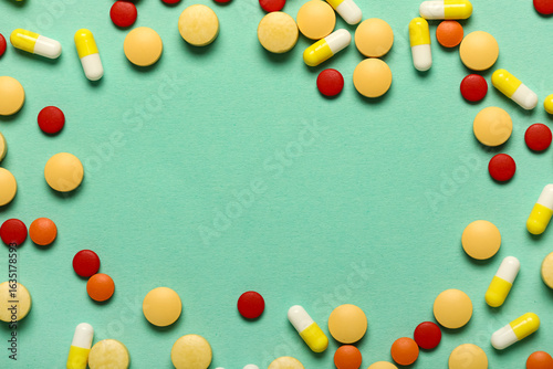 Frame made of different pil...