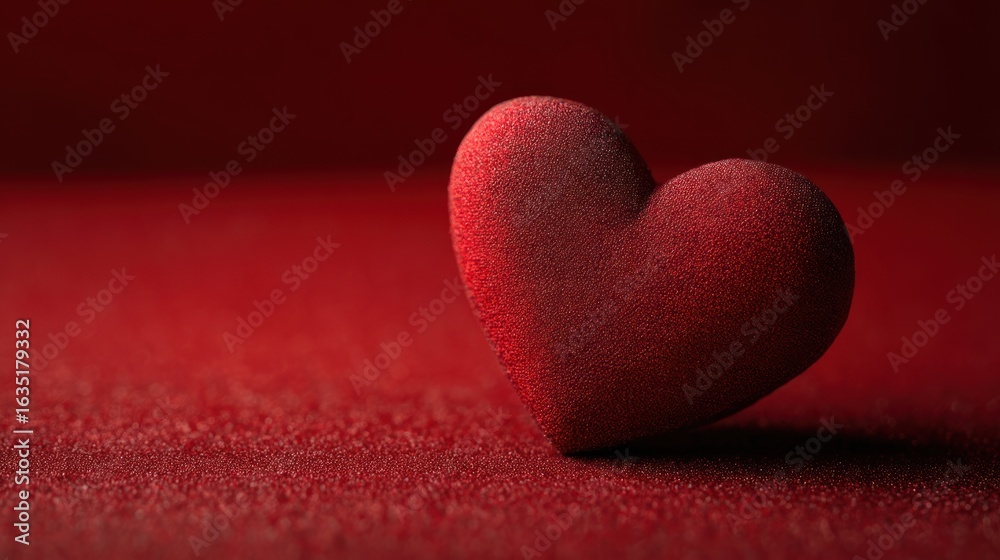 Obraz premium Red heart shaped object on red background