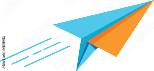 Vector illustration of a paper airplane icon, symbolizing flight and creativity. Free Download Vector illustration of a paper airplane icon, symbolizing flight and creativity. - GFXLoad