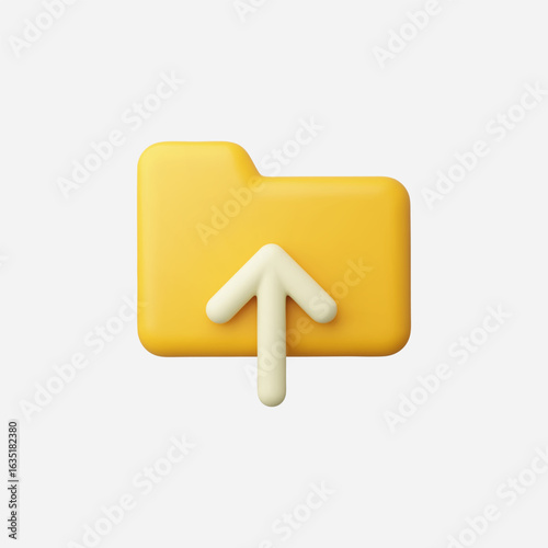 3d Realistic Upload File icon vector Illustration
