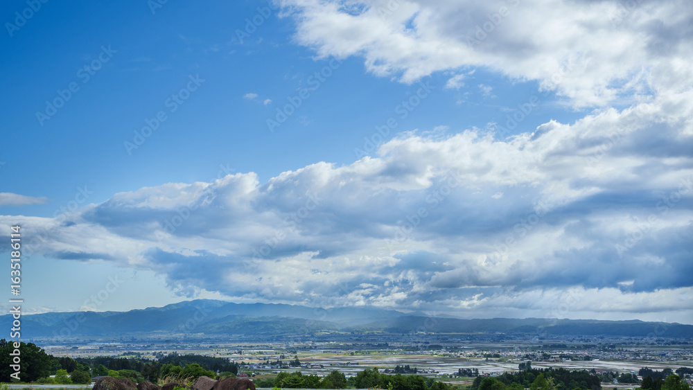 Obraz premium 会津盆地の風景