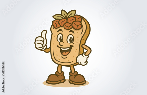 Bruschetta Mascot Cartoon Character Logo Template