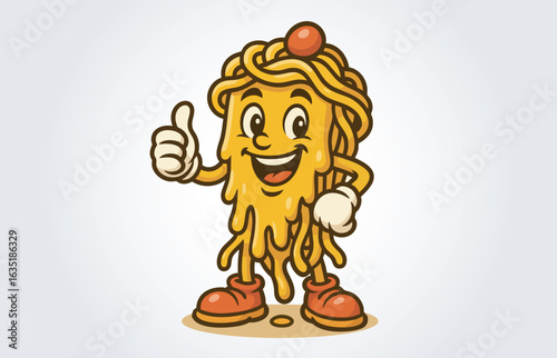 Pasta Mascot Cartoon Character Logo Template